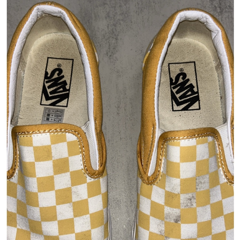 Vans Classic Yellow and White Checkered Slip-Ons - Picture 5 of 7
